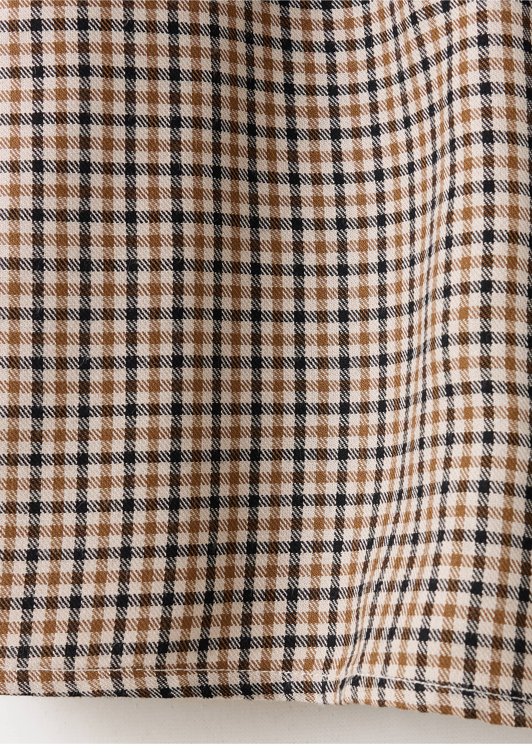 Checked skirt with elasticated waist - Details of the article 0, Beige. Ref: 37046341-00.