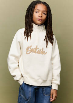 Sweatshirt with embroidered detail — Sand 1