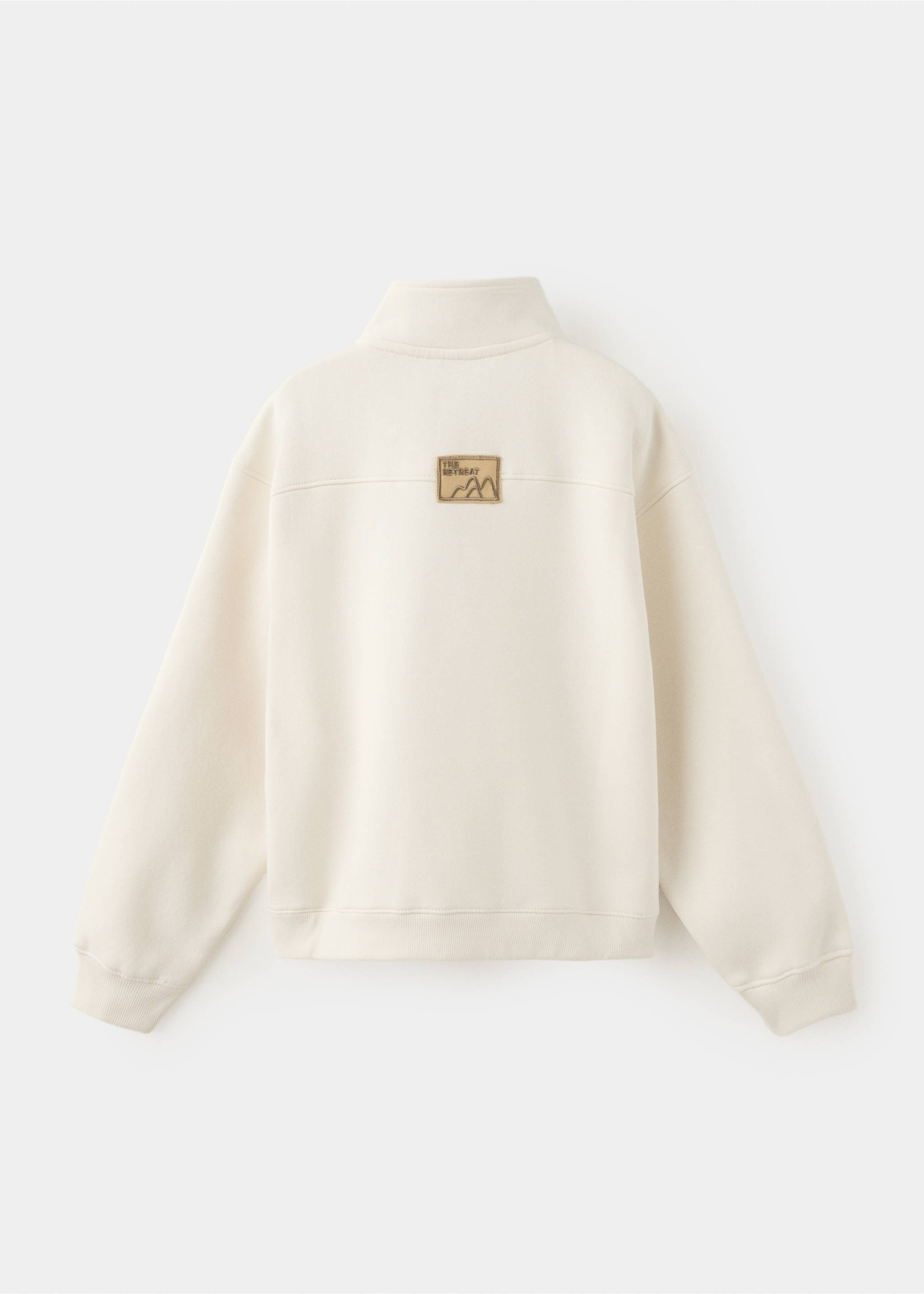 Sweatshirt with embroidered detail - Reverse of the article, Sand. Ref: 37046342-00.