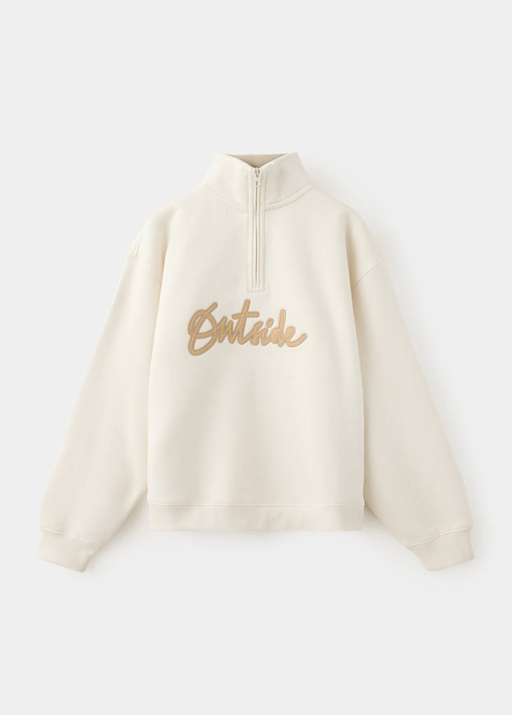 Sweatshirt with embroidered detail — Sand