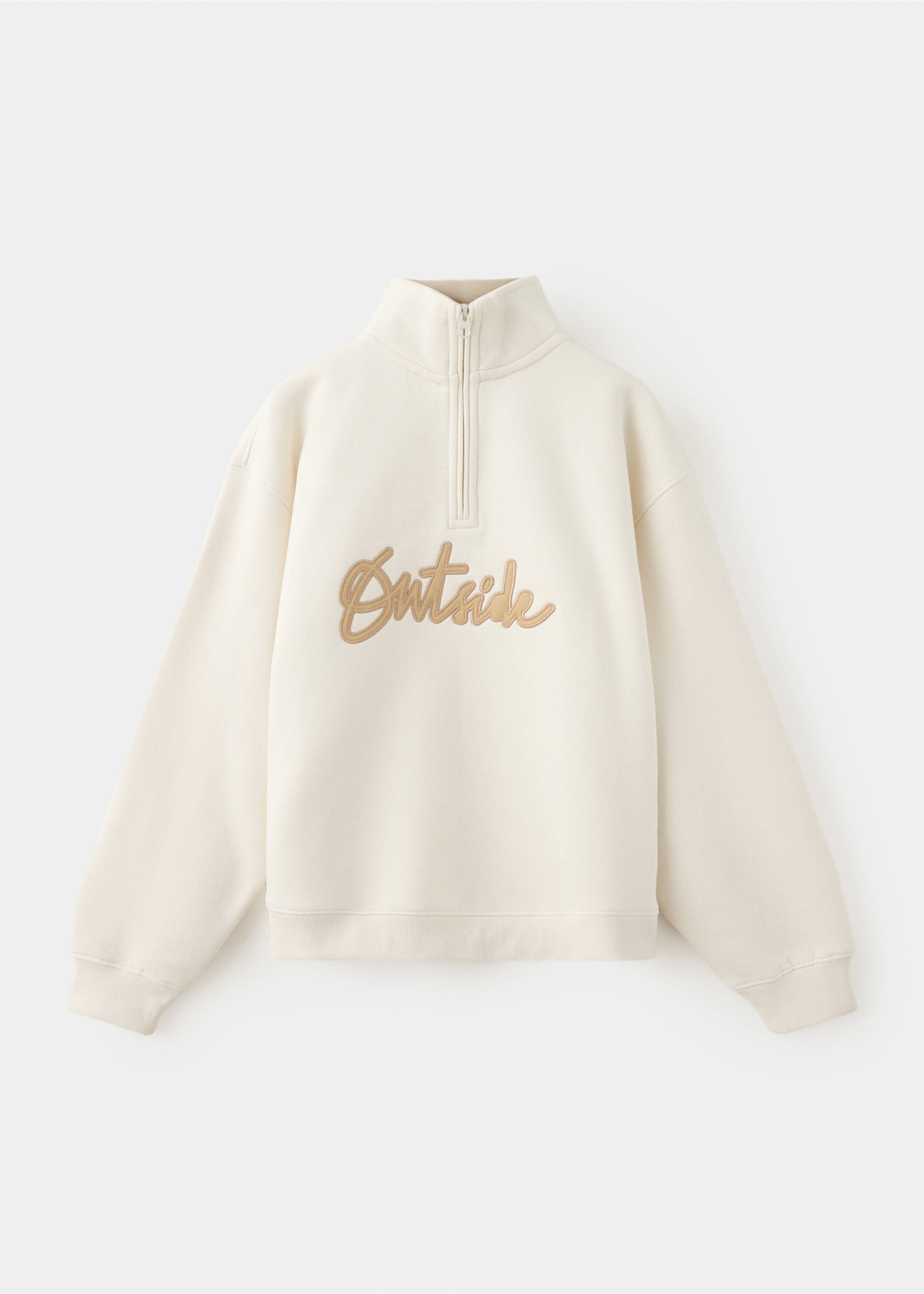 Sweatshirt with embroidered detail - Article without model, Sand. Ref: 37046342-00.