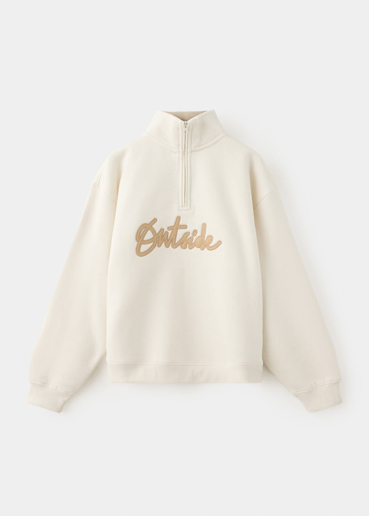 Sweatshirt with embroidered detail — Sand