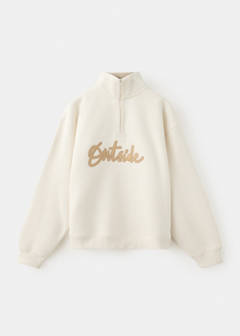 Sweatshirt with embroidered detail — Sand 3
