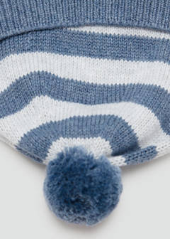 Striped knit hat — Blue 3