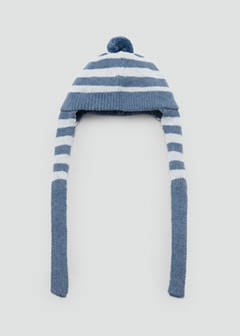 Striped knit hat — Blue 1