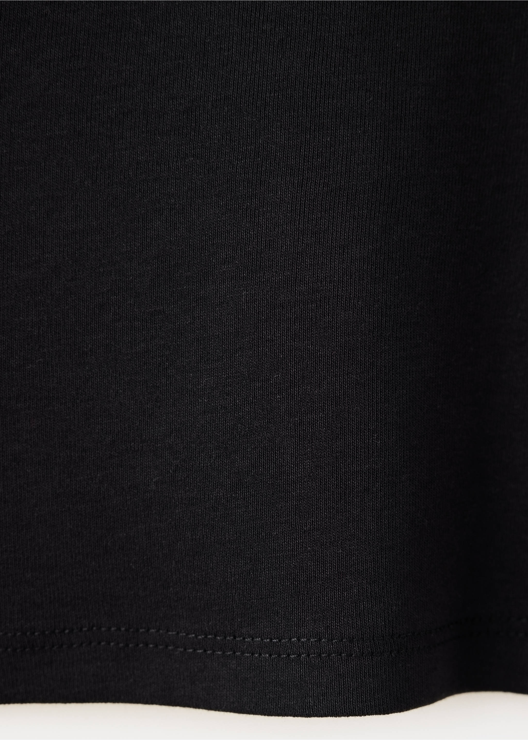 Asymmetric-neck cotton T-shirt - Details of the article 0, Black. Ref: 37046346-00.
