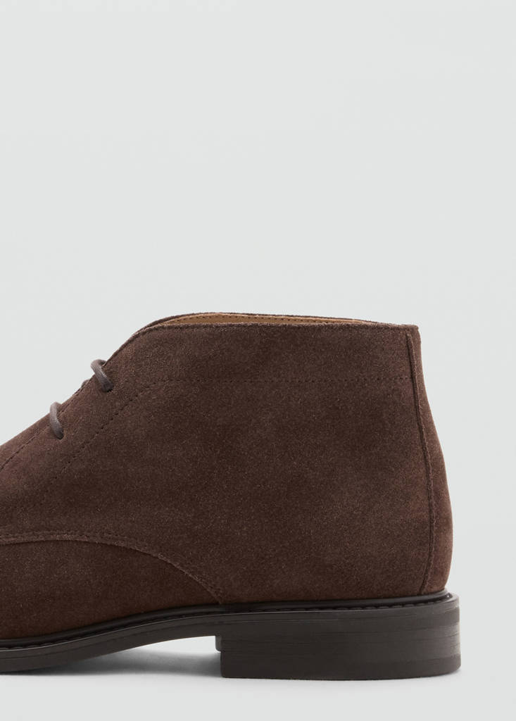 Suede leather ankle boots — Coffee