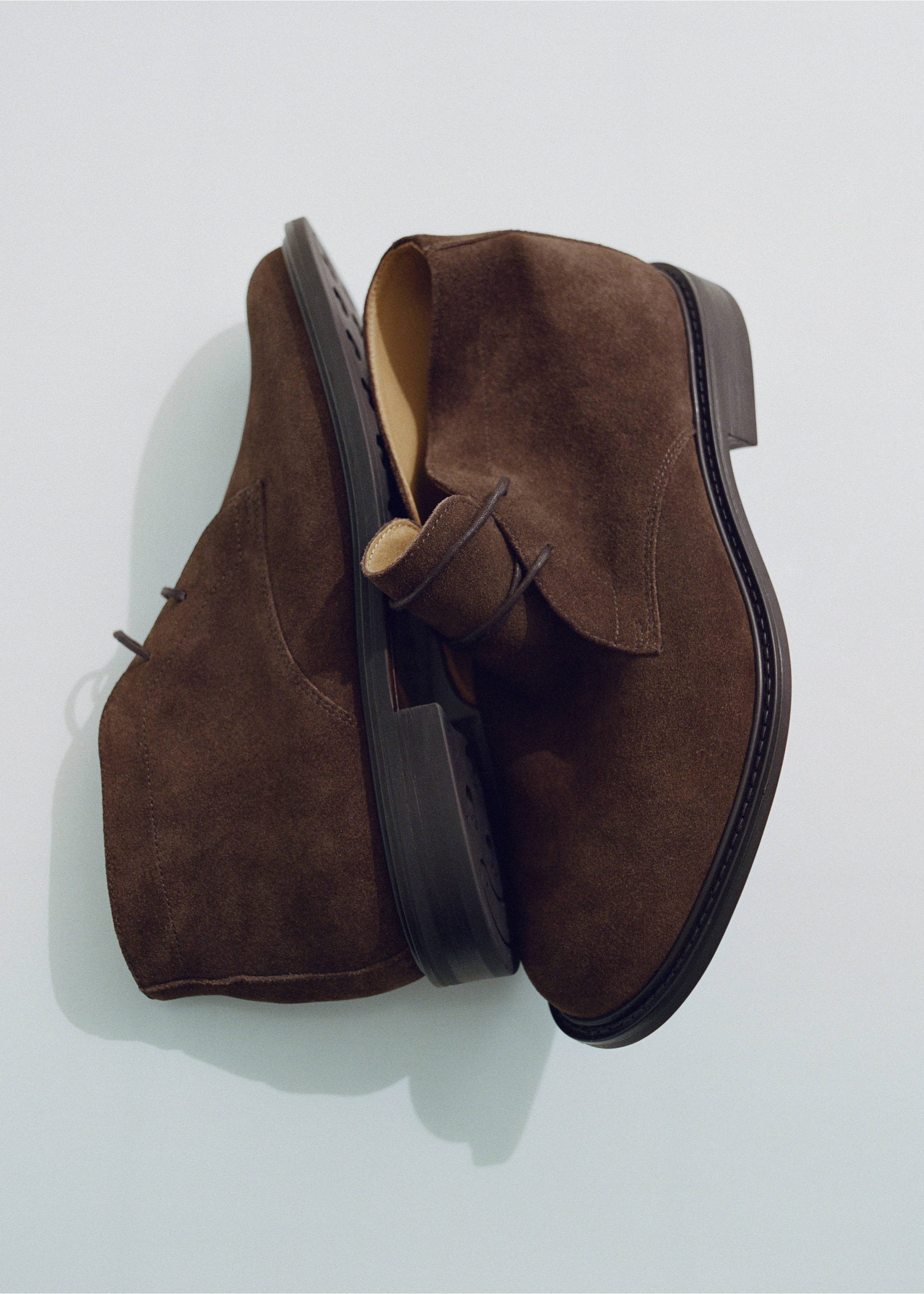 Suede leather ankle boots - Details of the article 5, Coffee. Ref: 37046347-00.