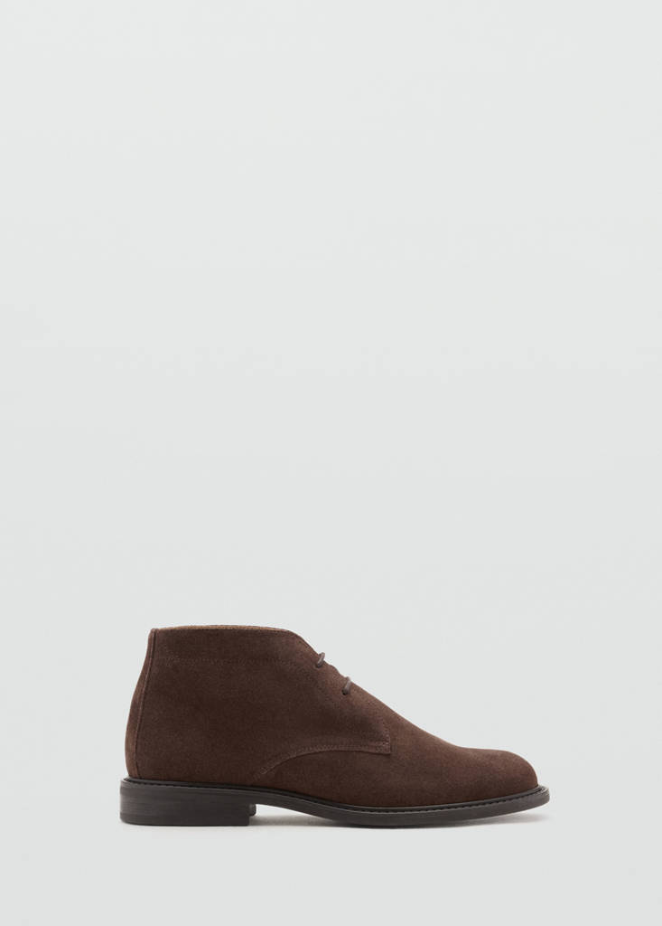 Suede leather ankle boots — Coffee
