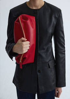Leather round-neck blazer — Black 8