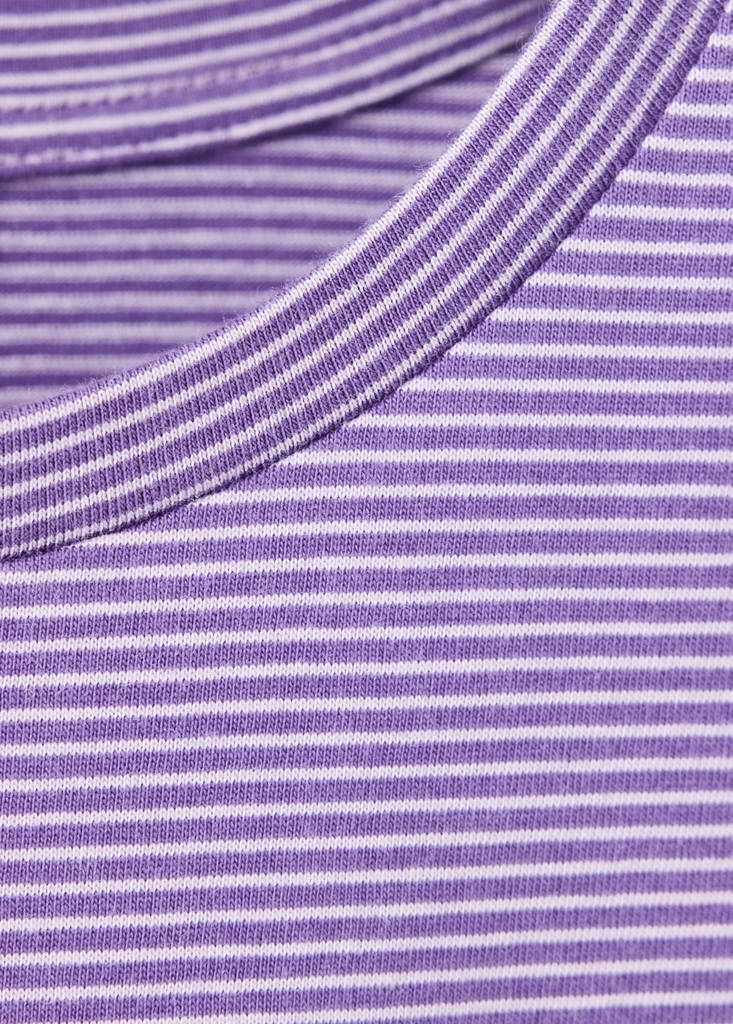 Fine-striped cotton T-shirt - thumbnail 6