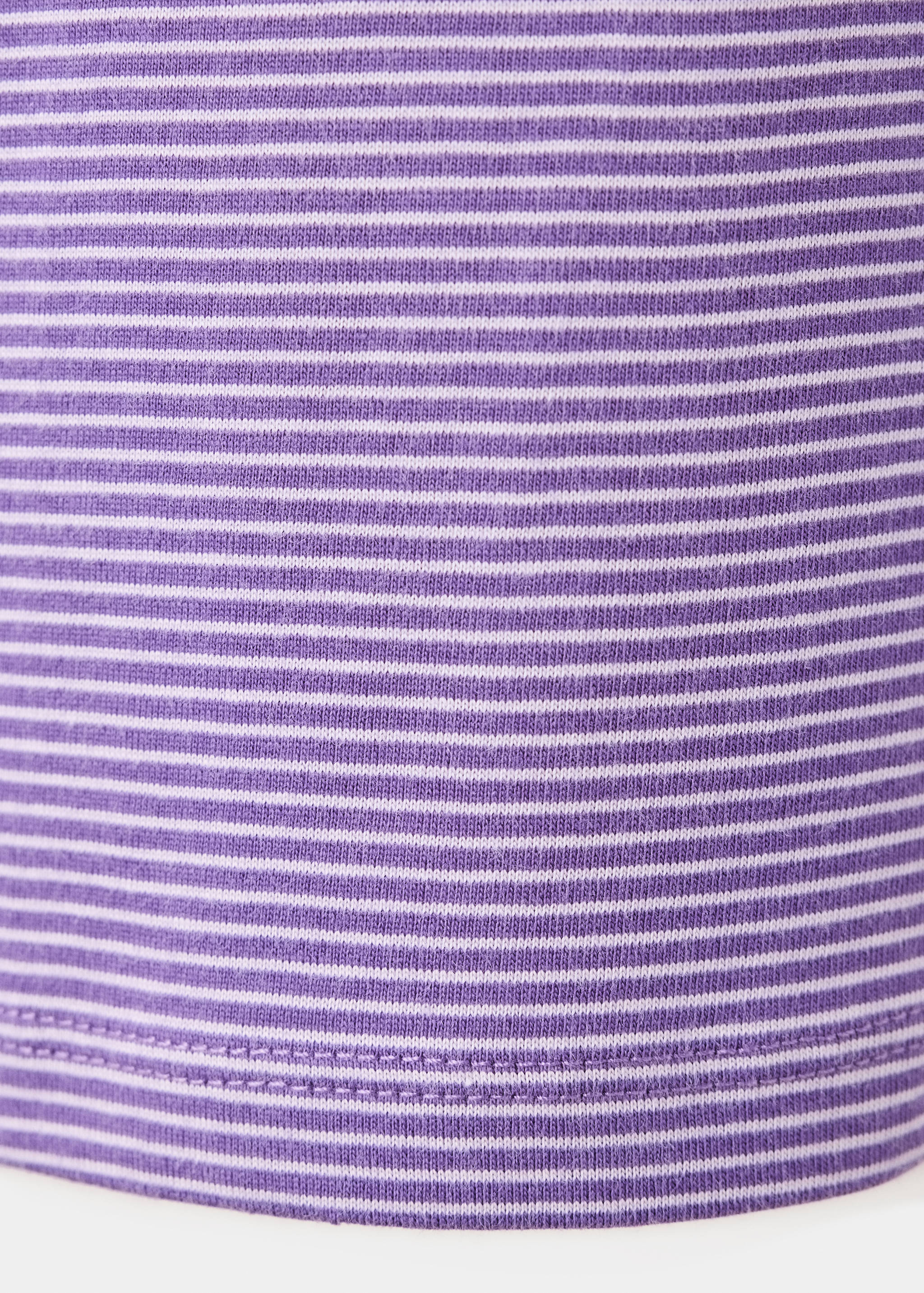 Fine-striped cotton T-shirt - Details of the article 0