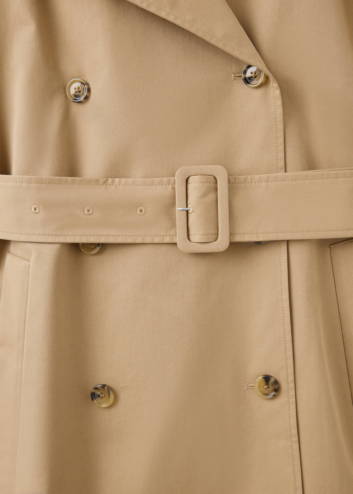 Midi trench coat with belt — Beige