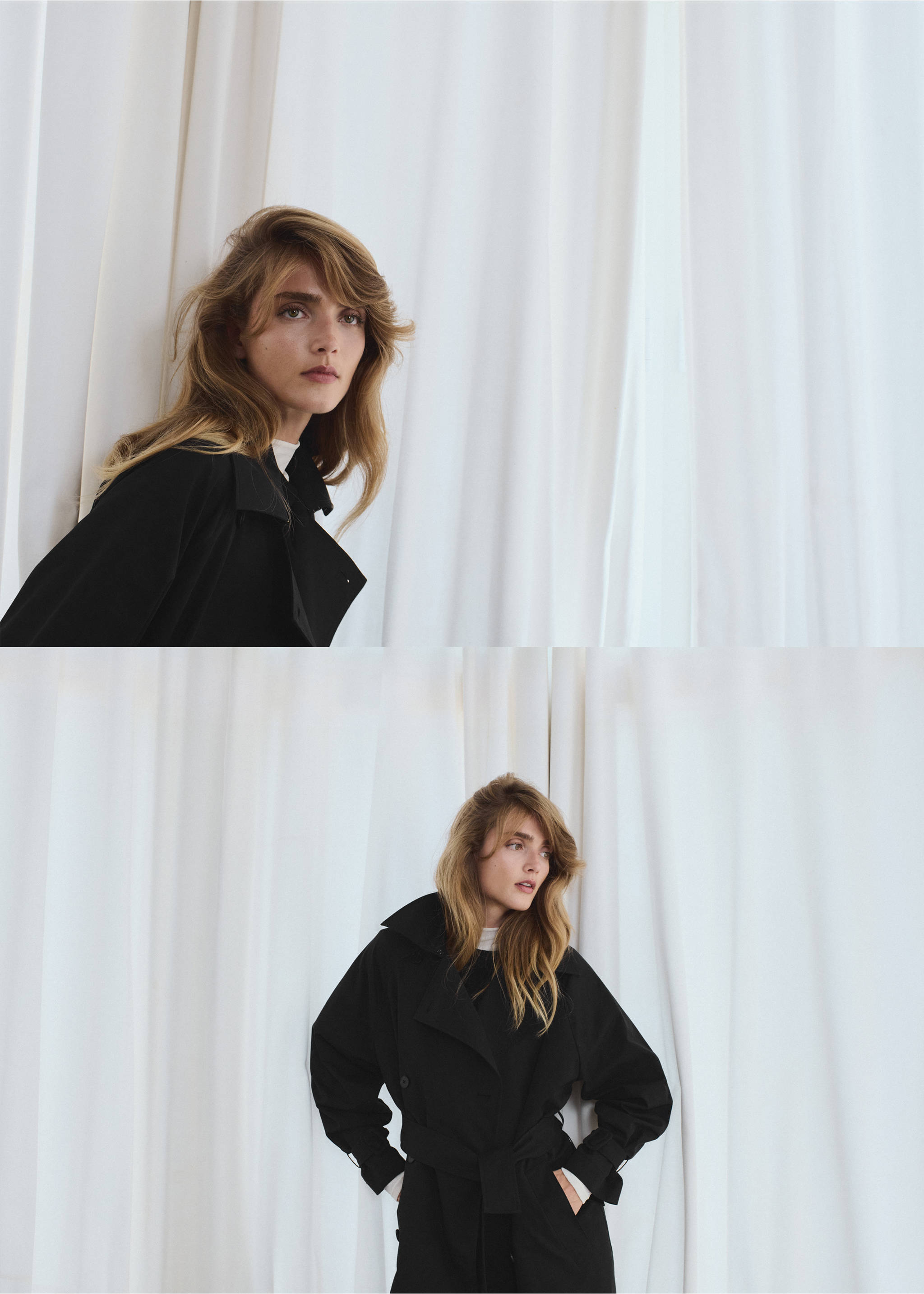 Trench midi ceinture - Détail de l'article 1, Noir. Ref: 37046353-00.