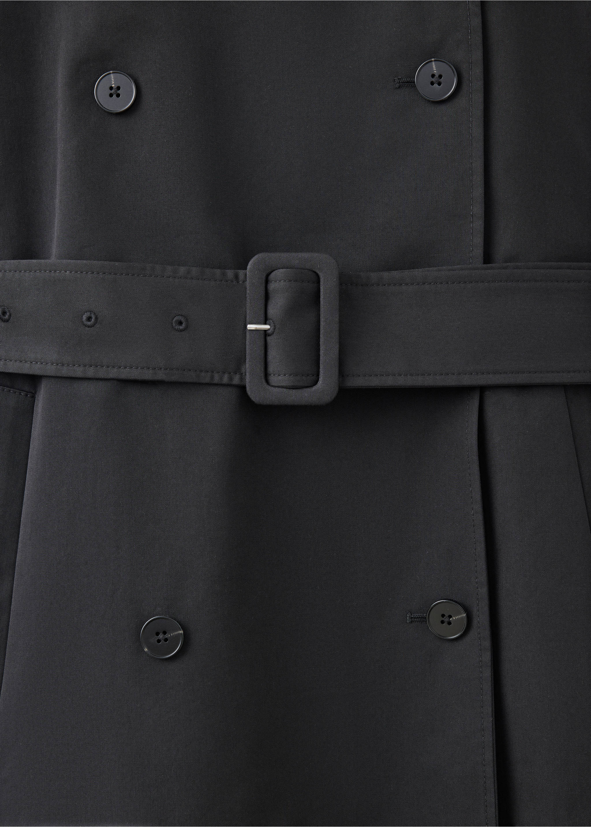 Trench midi ceinture - Détail de l'article 8, Noir. Ref: 37046353-00.