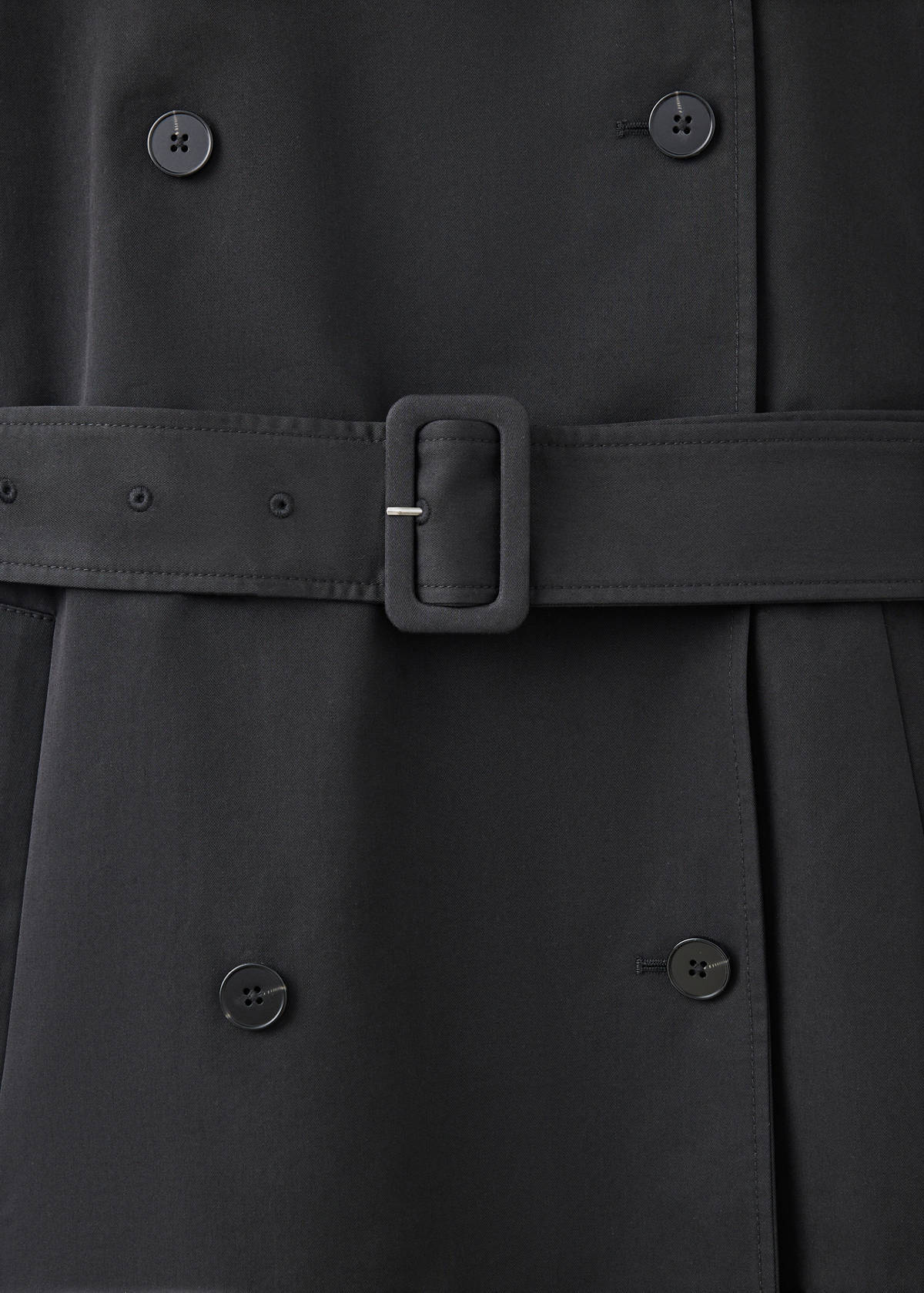 Midi trench coat with belt — Black