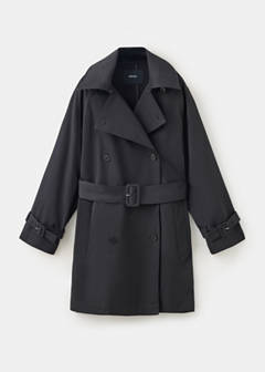 Midi trench coat with belt — Black 5