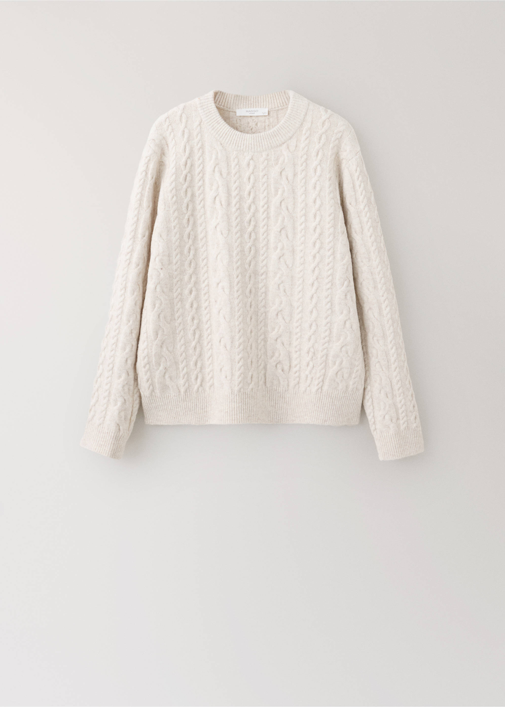 Jersey punto trenzado - Artículo sin modelo, Blanco marfil. Ref: 37046354-00.
