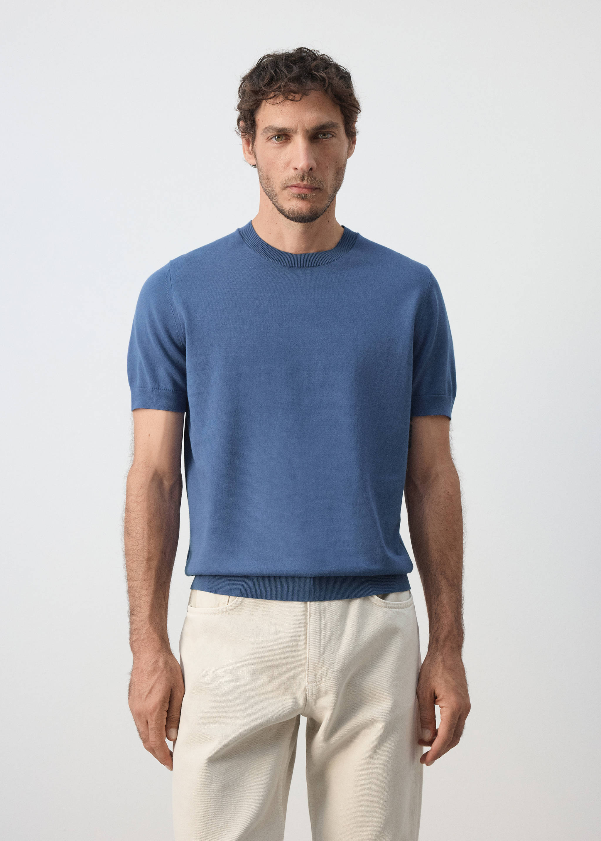 T-shirt 100 % coton en maille fine - Plan moyen