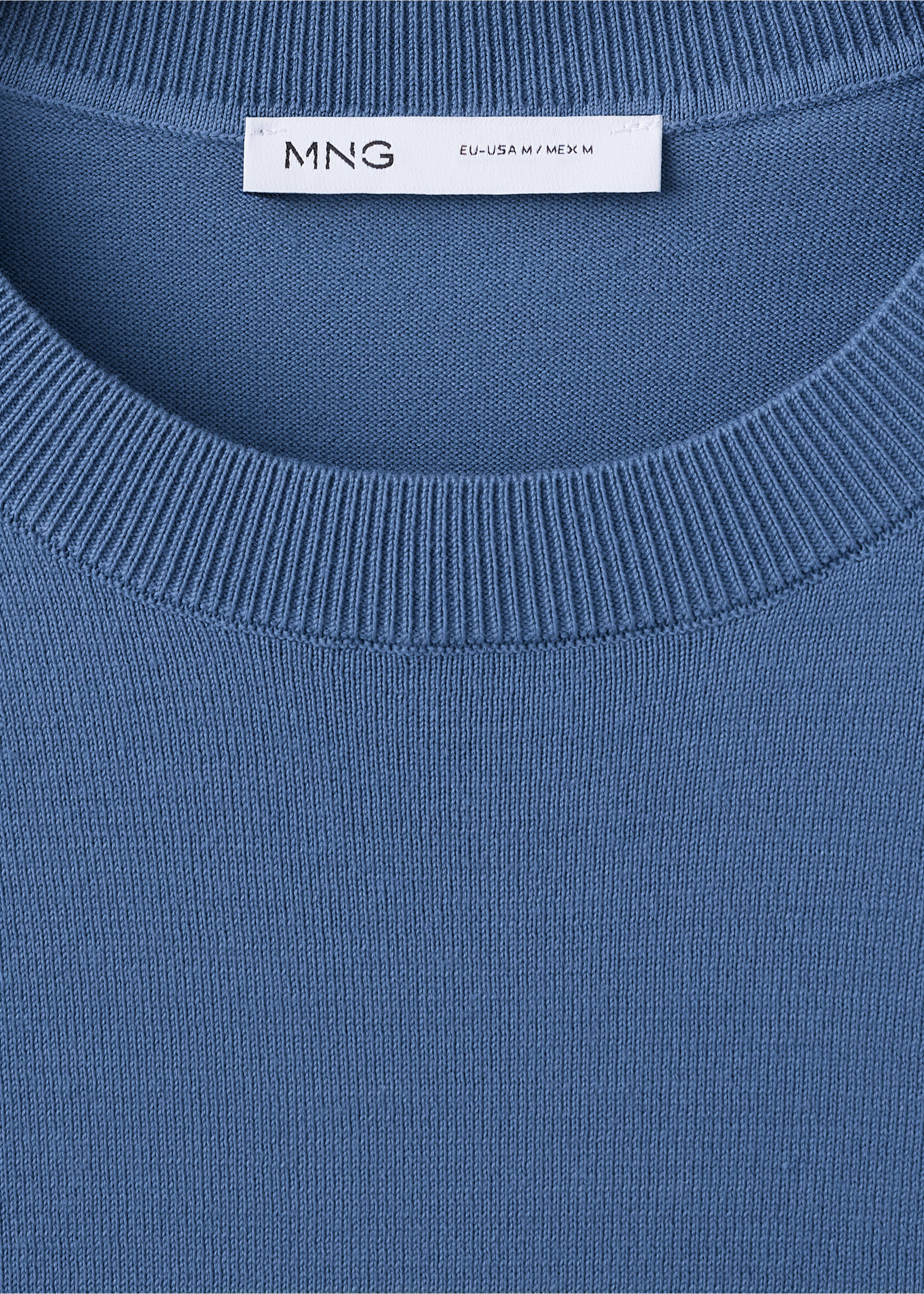 T-shirt 100 % coton en maille fine - Détail de l'article 8, Bleu indigo. Ref: 37046357-00.