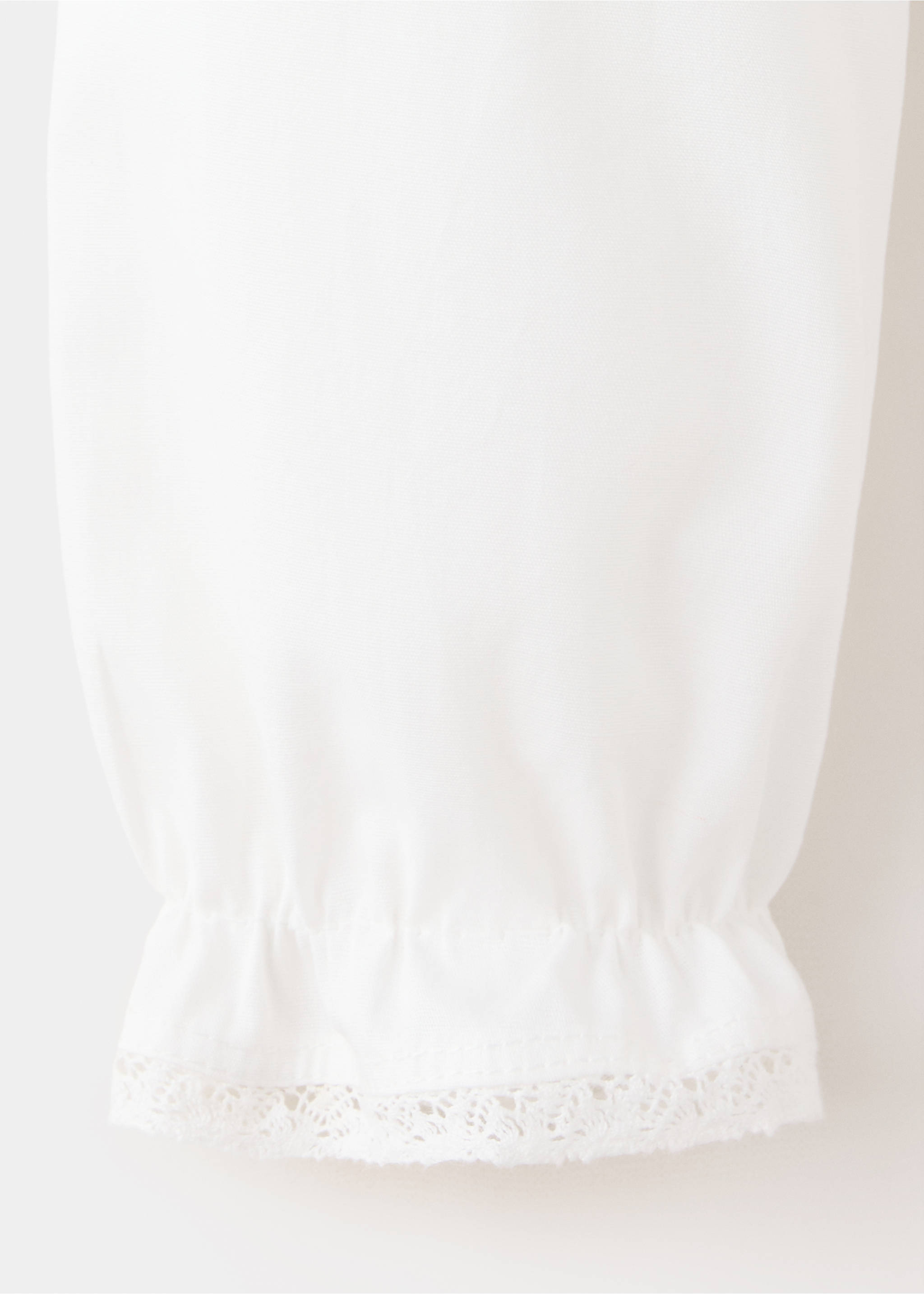 Embroidered cotton blouse - Details of the article 0, Off White. Ref: 37046360-00.