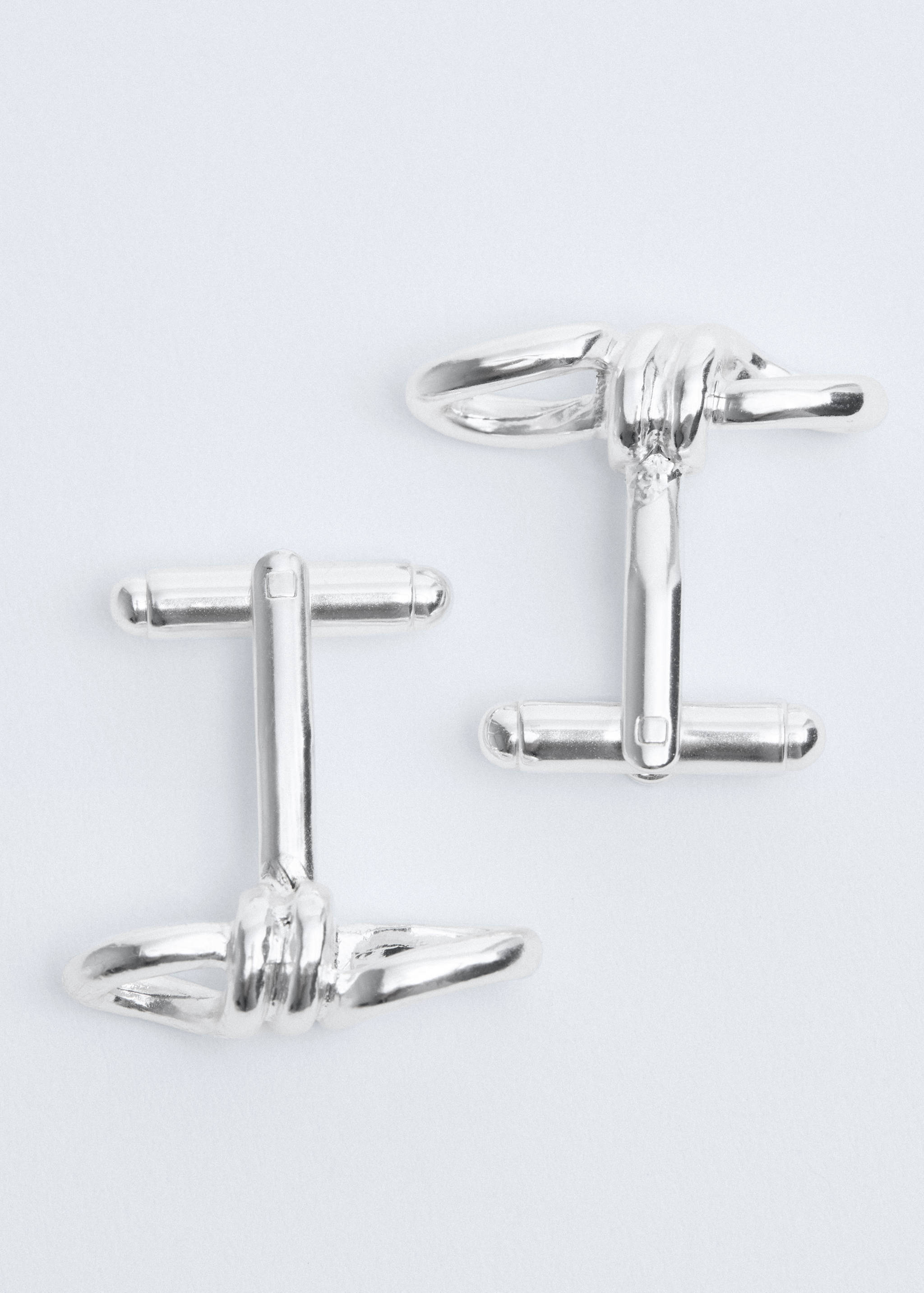 Boutons de manchette métalliques nœud - Détail de l'article 1