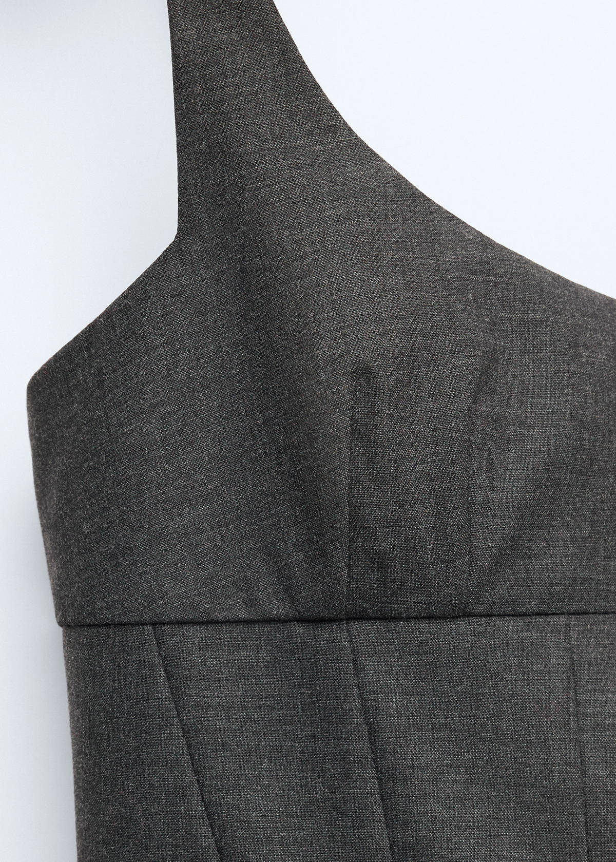 Wool dress with decorative seams — Grey