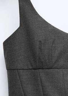 Wool dress with decorative seams — Grey 7