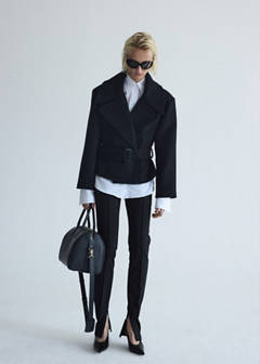 Woollen coat with belt — Black 2
