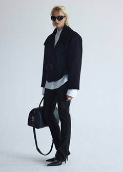 Woollen coat with belt — Black 5