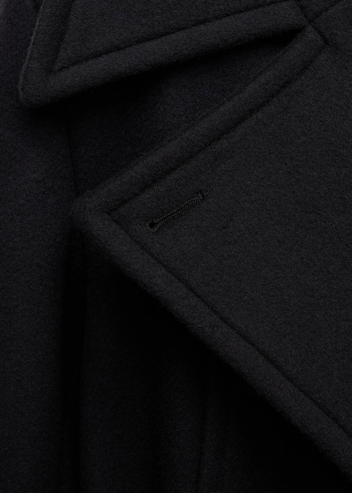 Woollen coat with belt — Black