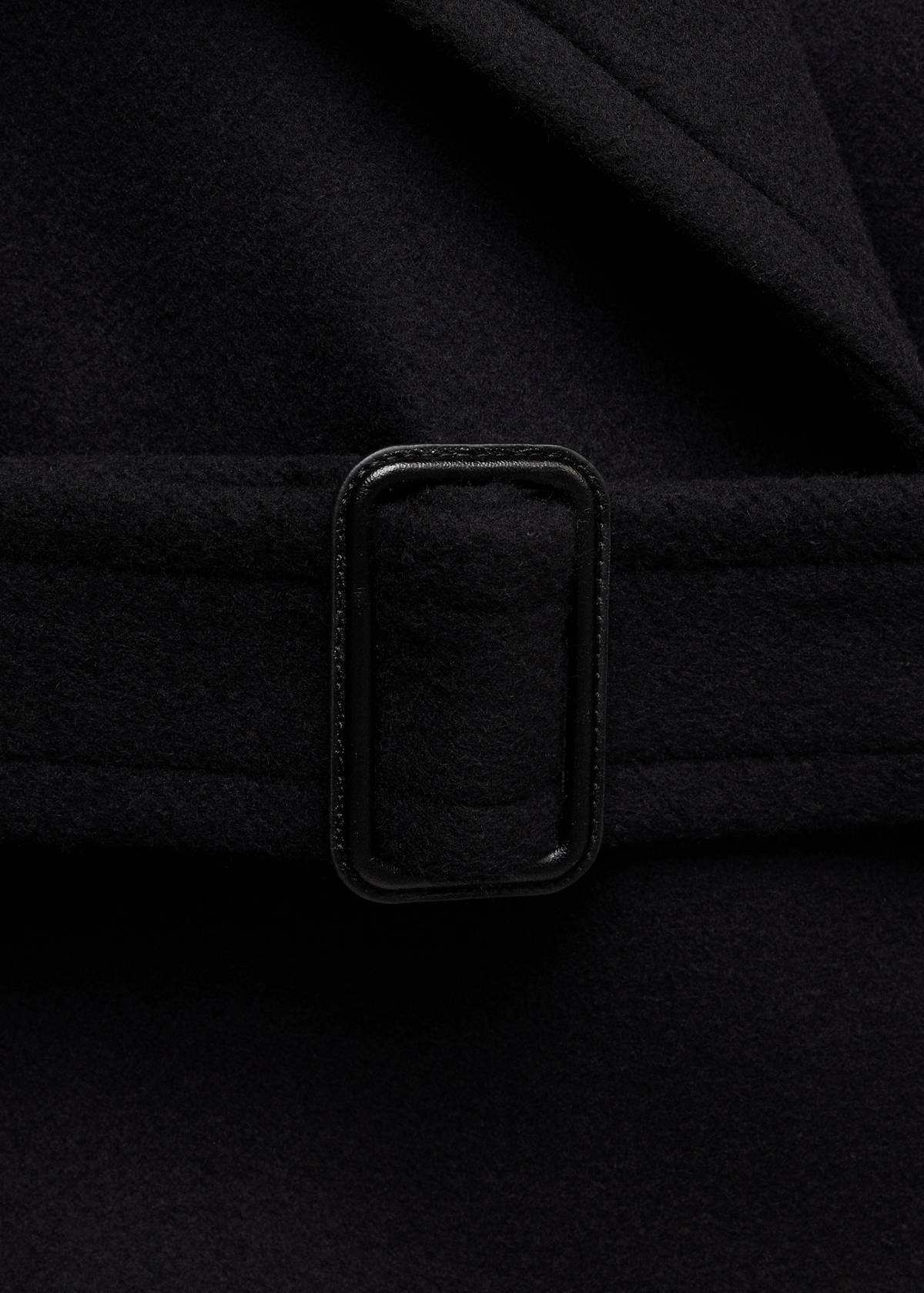 Woollen coat with belt — Black