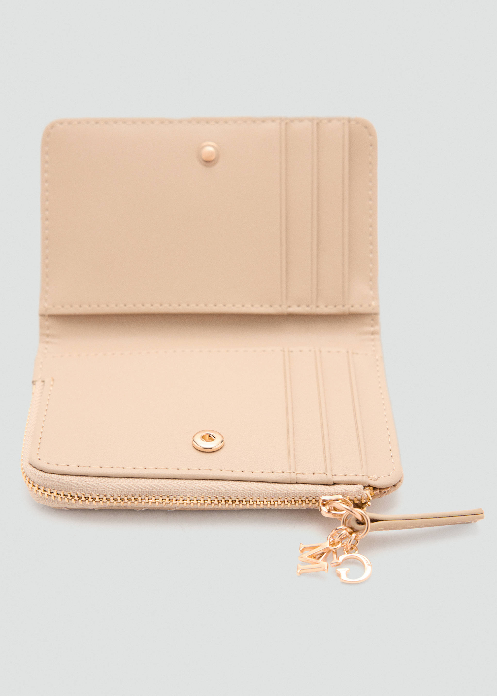 Quilted faux leather wallet with charm detail - Details of the article 1
