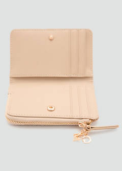Leather-effect quilted wallet — Beige 3