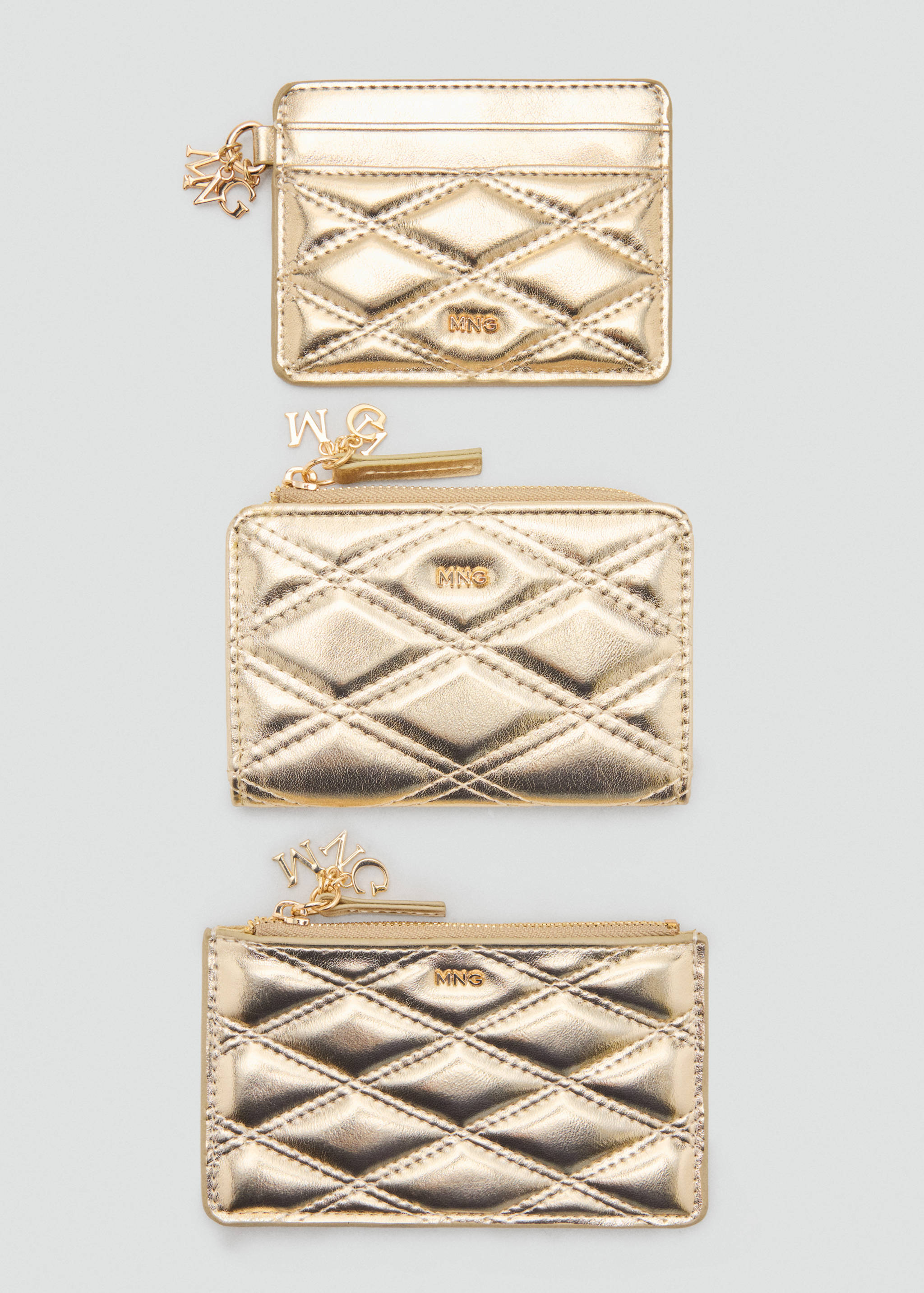 Quilted faux leather wallet with charm detail - Details of the article 2
