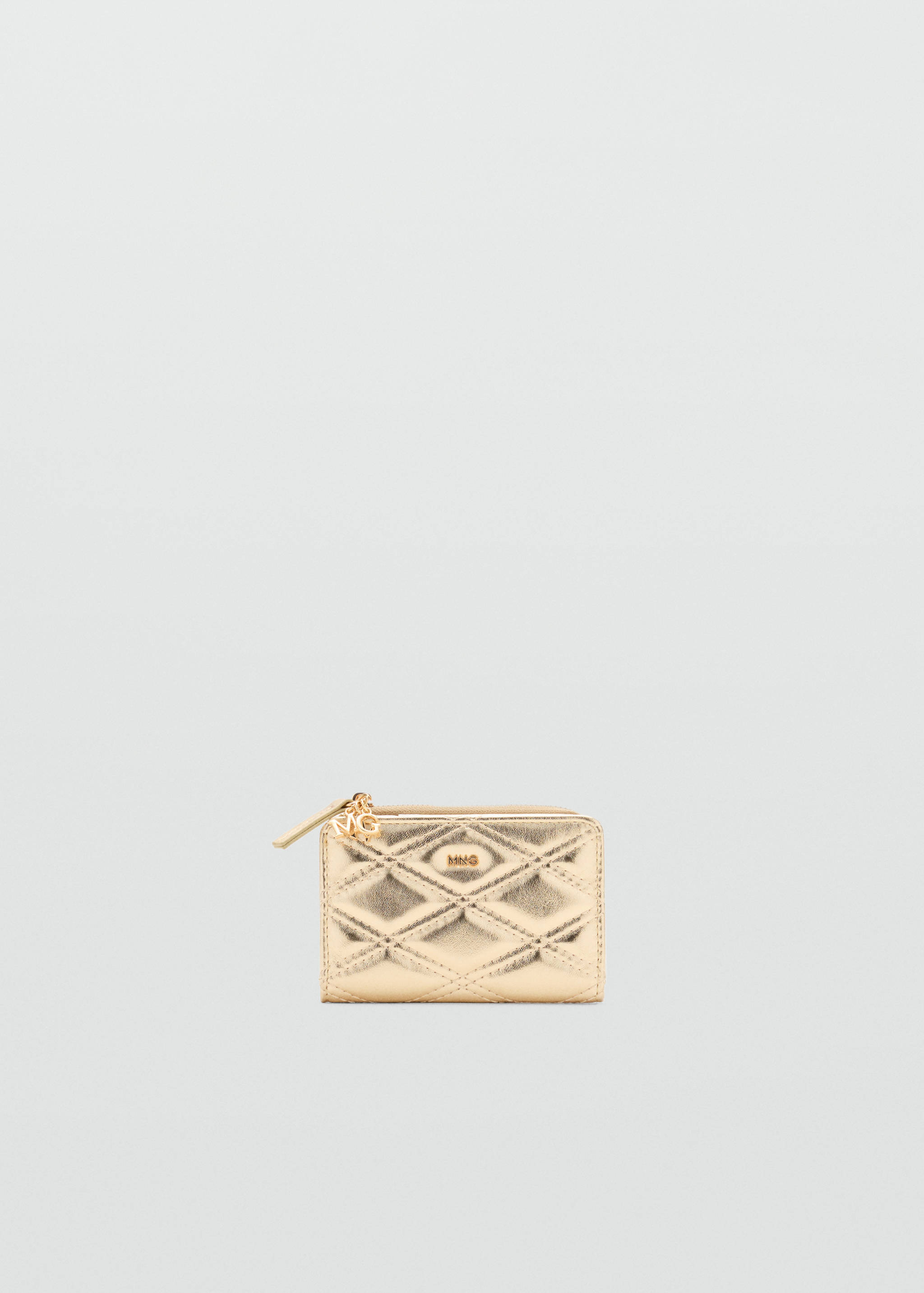 Quilted faux leather wallet with charm detail - Article without model