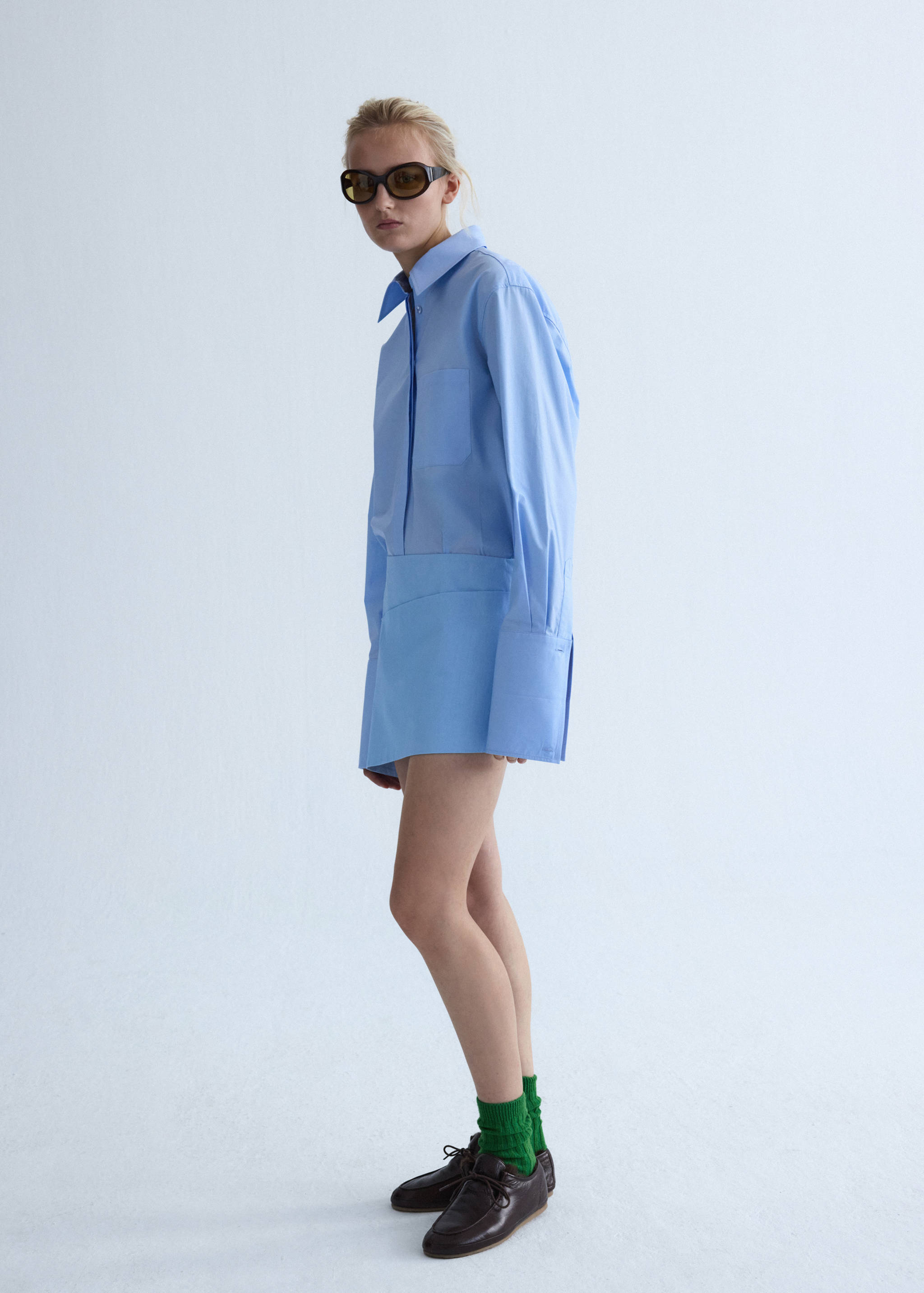 Straight poplin shirt - General plane