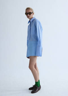 Straight poplin shirt — Sky Blue 2