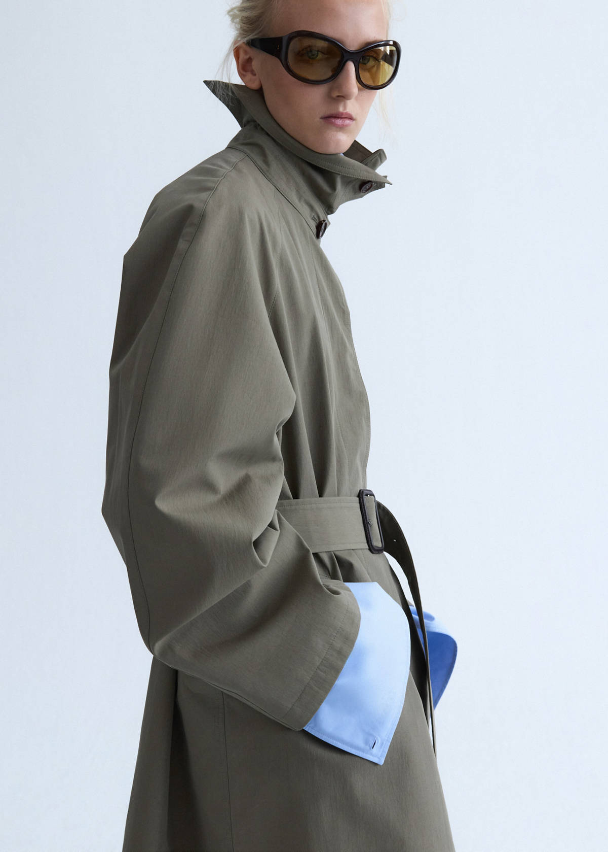 Straight poplin shirt — Sky Blue
