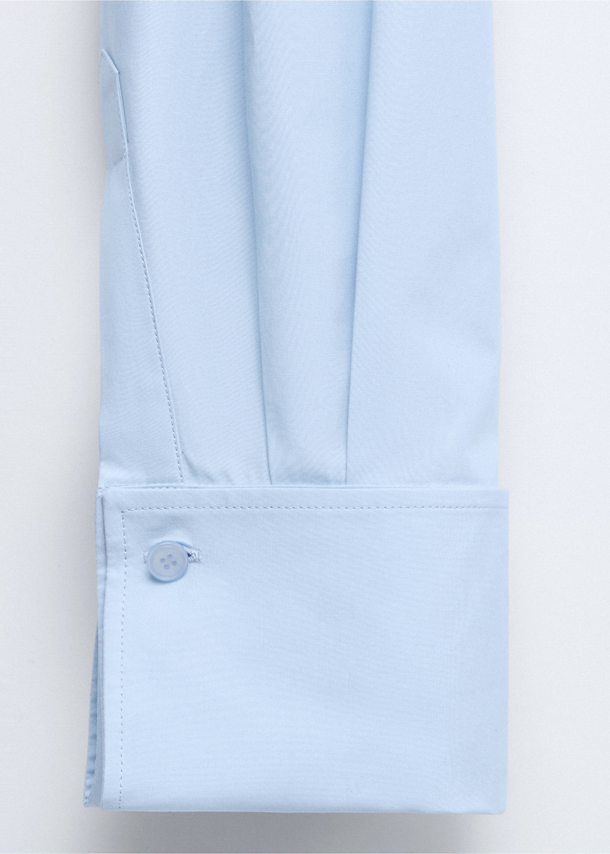 Straight poplin shirt - Details of the article 0, Sky Blue. Ref: 37046367-00.