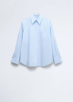 Straight poplin shirt — Sky Blue 6