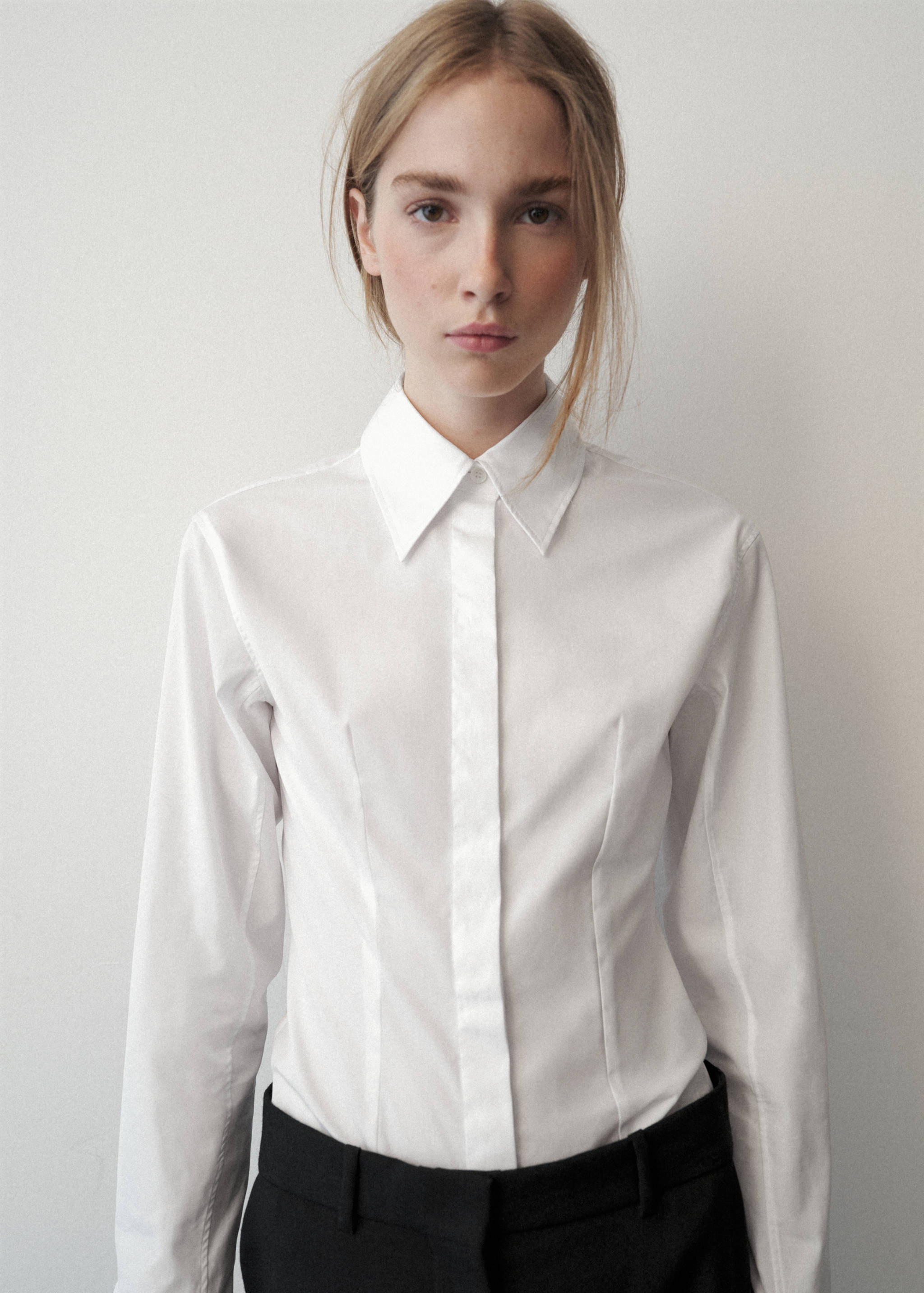 Fitted cotton shirt - Medium plane
