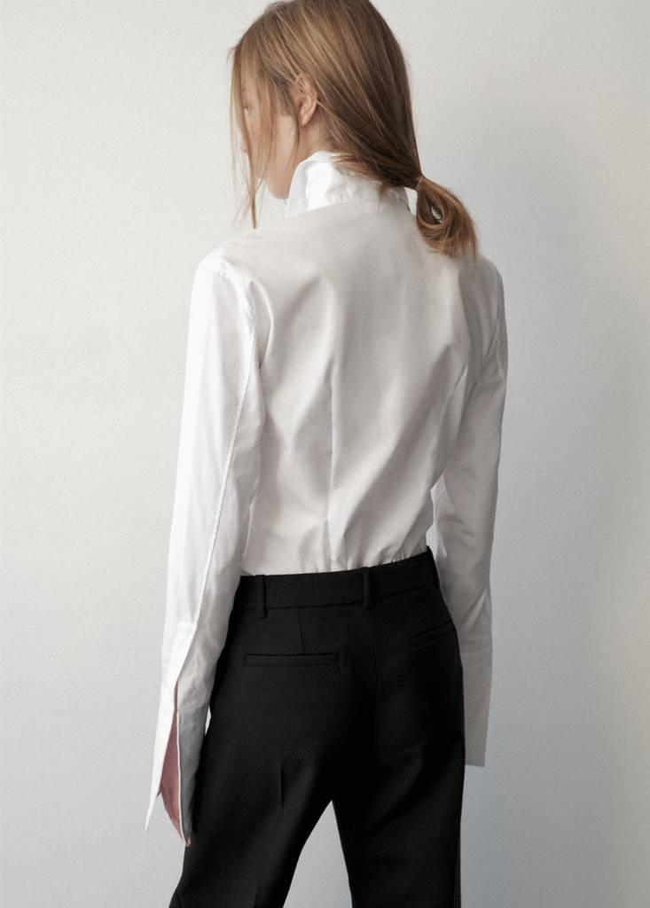 Fitted cotton shirt — White