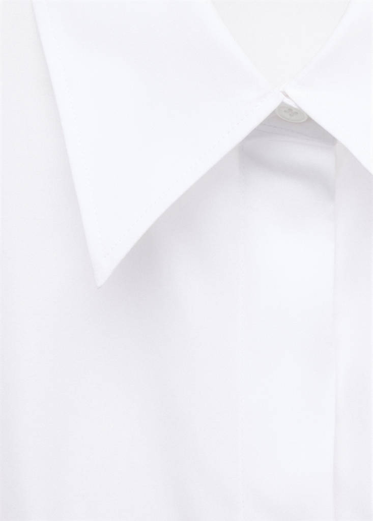 Fitted cotton shirt — White