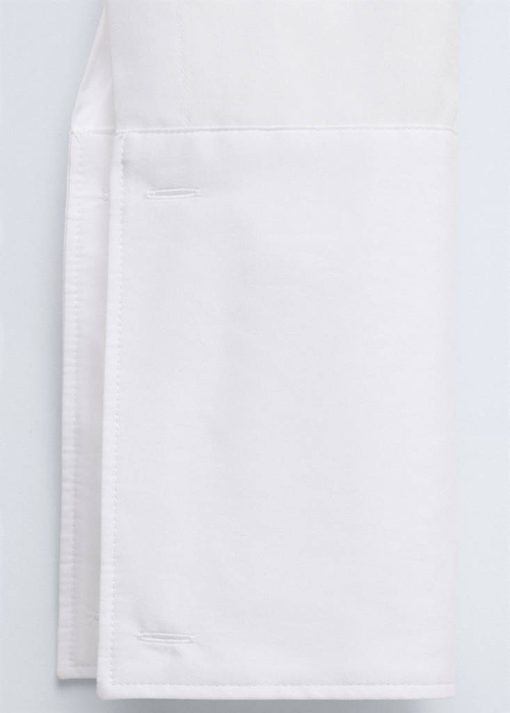 Fitted cotton shirt — White