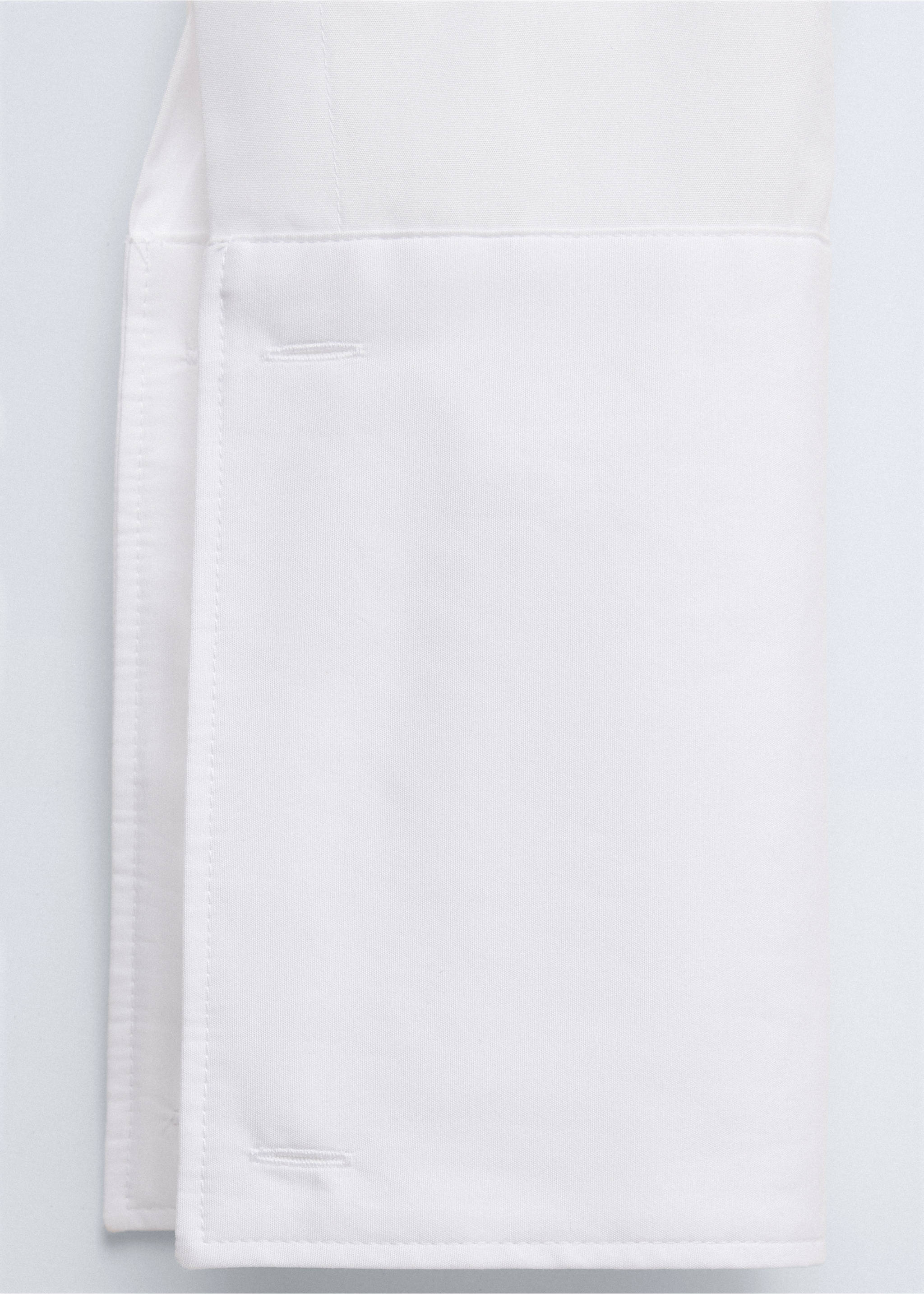 Fitted cotton shirt - Details of the article 0, White. Ref: 37046368-00.