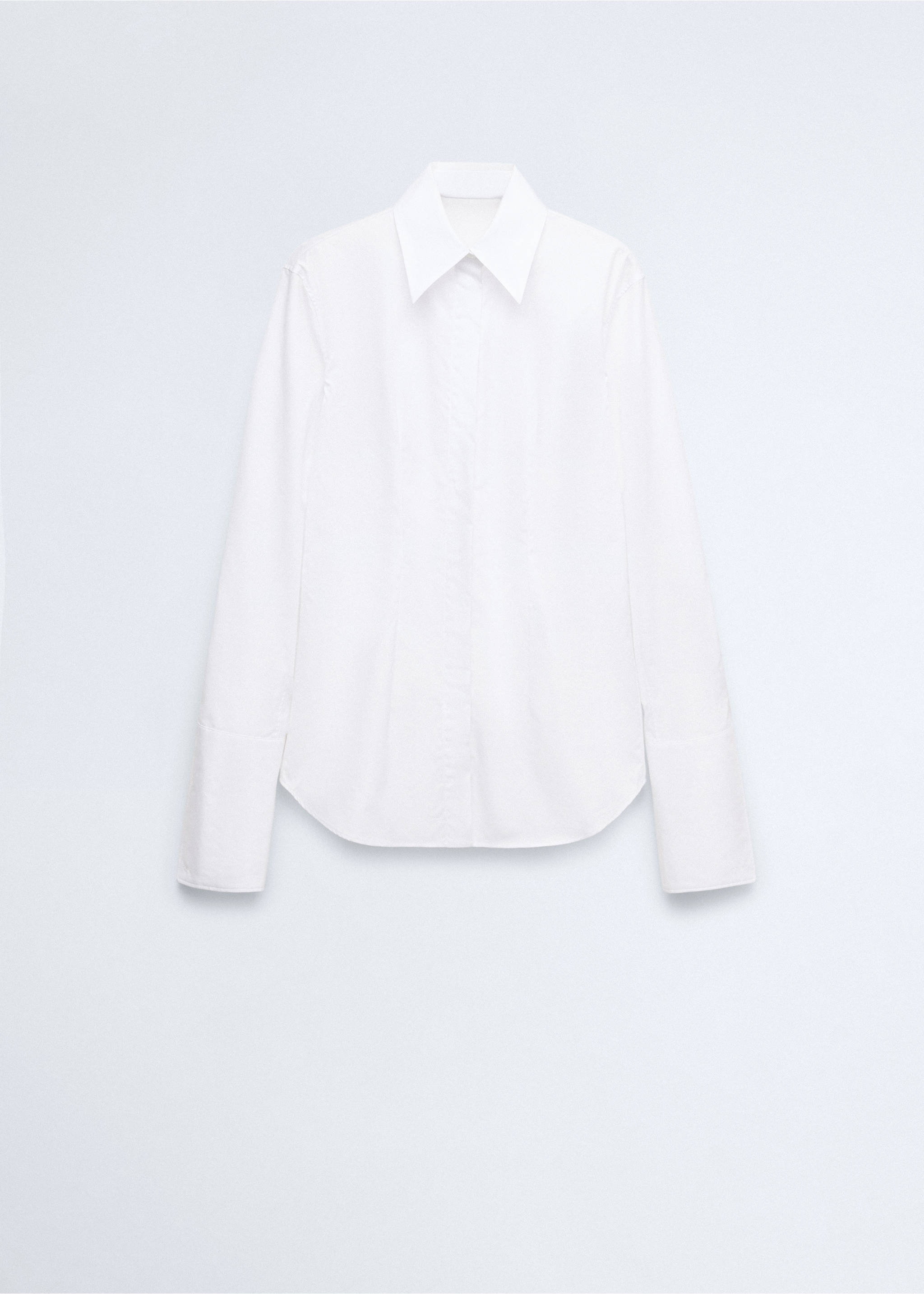 Fitted cotton shirt - Article without model, White. Ref: 37046368-00.
