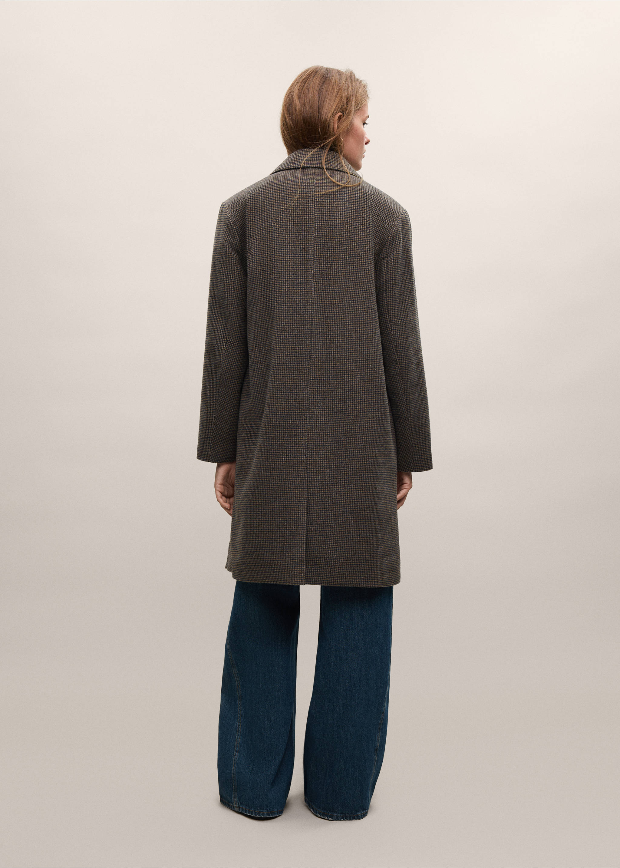 Double-breasted wool coat - Reverse of the article, Medium Brown. Ref: 37046722-00.