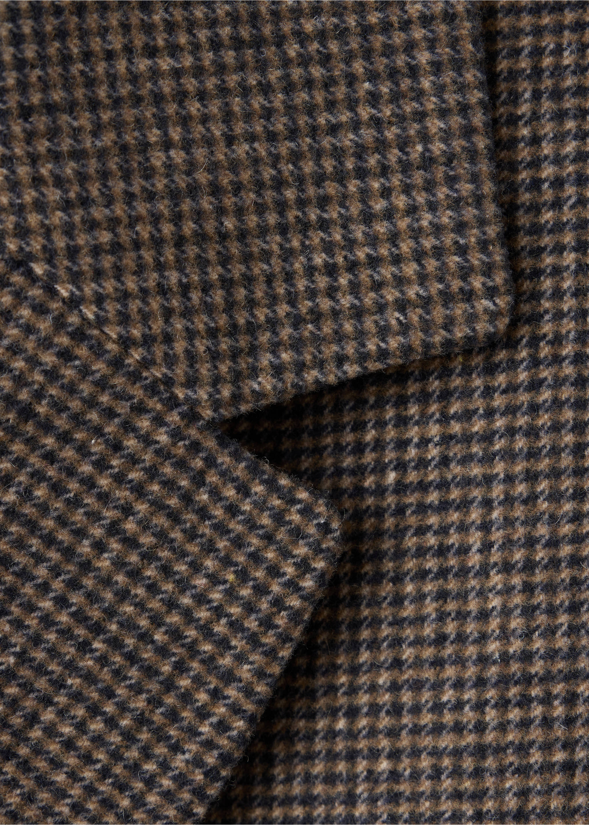 Double-breasted wool coat - Details of the article 8, Medium Brown. Ref: 37046722-00.