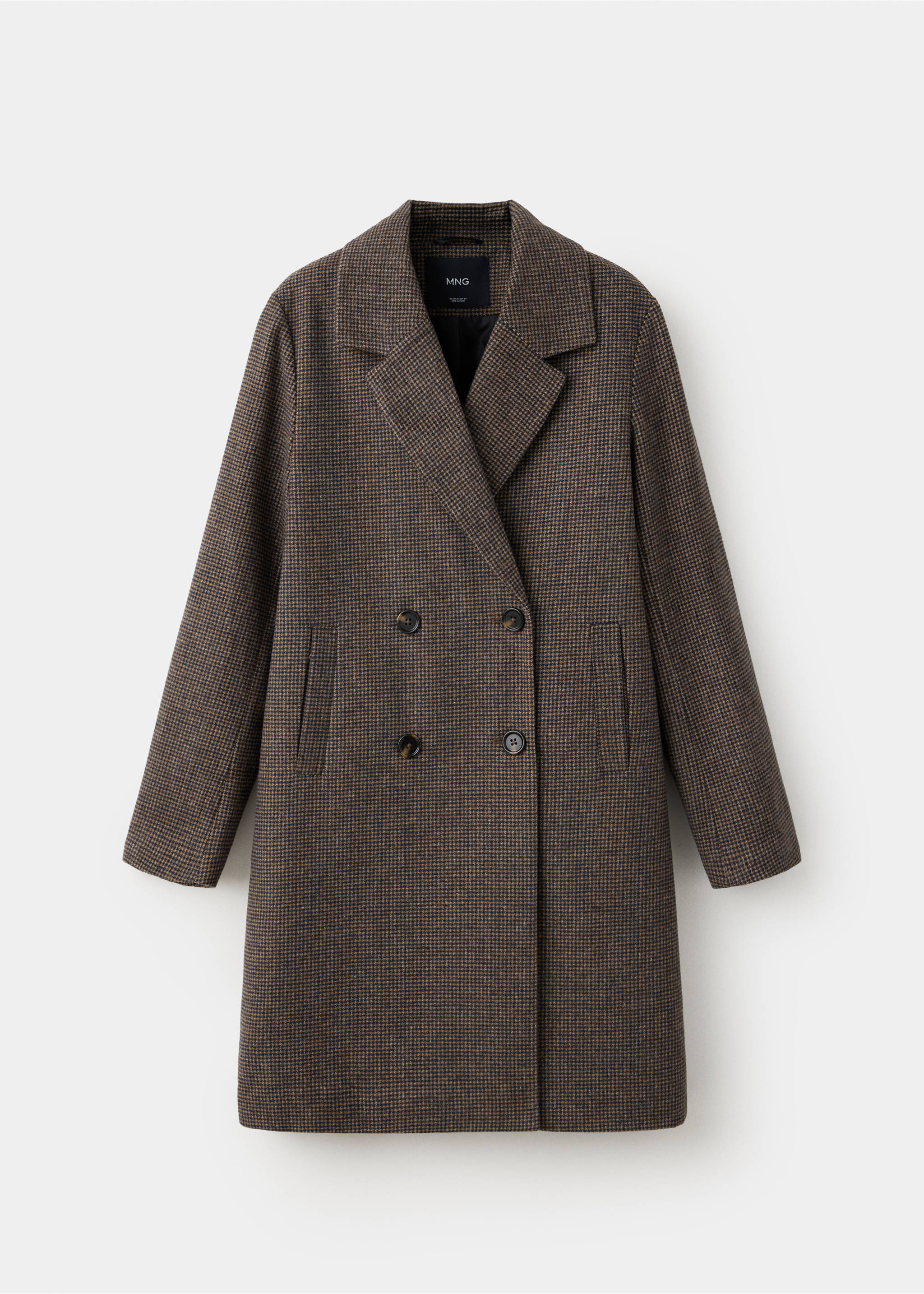 Double-breasted wool coat - Article without model, Medium Brown. Ref: 37046722-00.